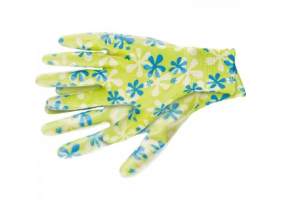 Перчатки садовые из полиэстера с нитриловым обливом, красные, M //PALISAD