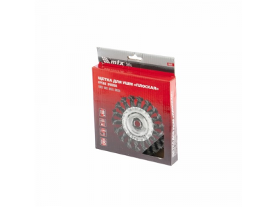 Щетка для УШМ 150 мм, М14, плоская, крученая проволока 0,8 мм// MTX