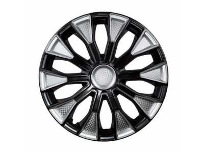 Колпаки колесные 14 дюймов Волтек Т, серебристый/черный, карбон