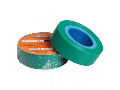 Изолента ПВХ, зеленая, 19 мм, 10 м AIRLINE